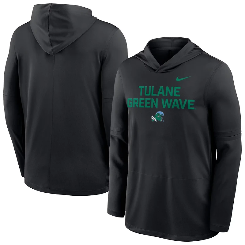 Nike Tulane Green Wave Sideline Dri-FIT Lightweight Hooded Top