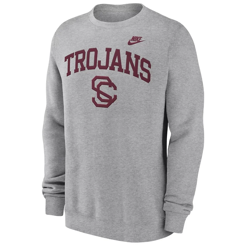 Nike USC Trojans Legacy Classic Tackle Twill Embroidered Arch Over Logo Pullover Sweatshirt