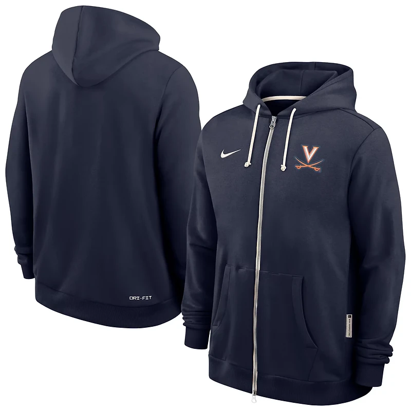 Nike Virginia Cavaliers 2025 Sideline Performance Full-Zip Hoodie