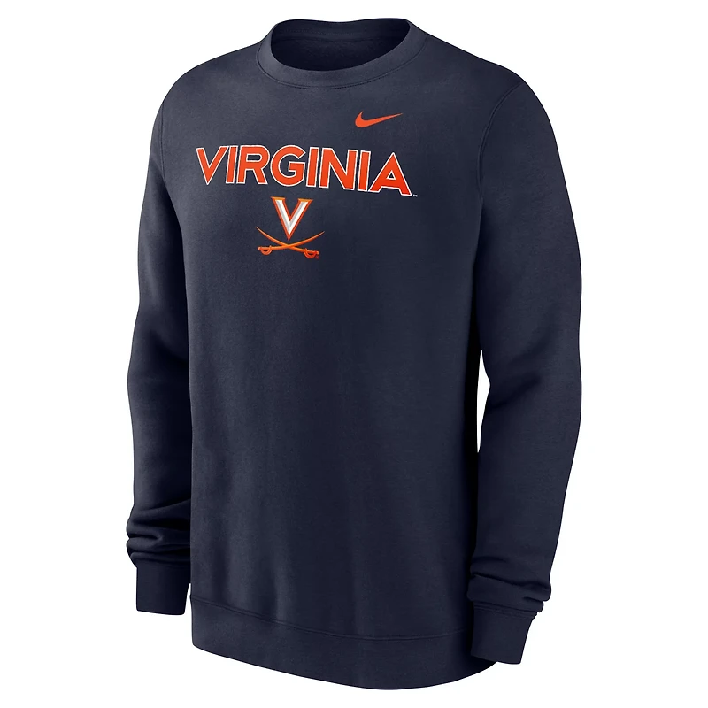 Nike Virginia Cavaliers Club Fleece Pullover Sweatshirt