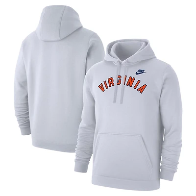 Nike Virginia Cavaliers Vintage Arch Block Wordmark Club Fleece Pullover Hoodie