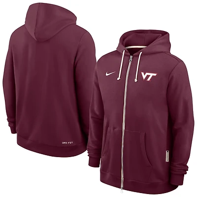 Nike Virginia Tech Hokies 2025 Sideline Performance Full-Zip Hoodie