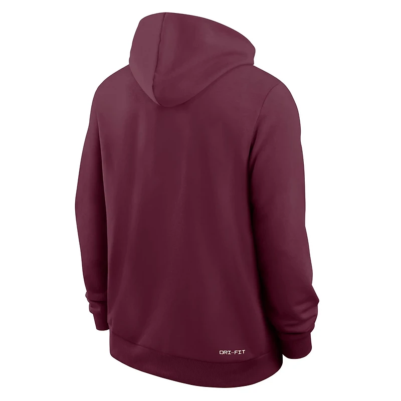 Nike Virginia Tech Hokies 2025 Sideline Performance Full-Zip Hoodie