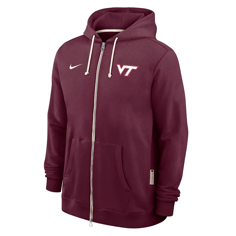 Nike Virginia Tech Hokies 2025 Sideline Performance Full-Zip Hoodie