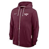 Nike Virginia Tech Hokies 2025 Sideline Performance Full-Zip Hoodie