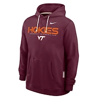 Nike Virginia Tech Hokies 2025 Sideline Performance Pullover Hoodie