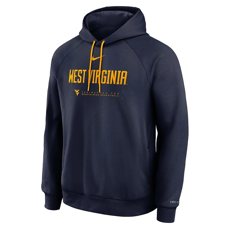 Nike West Virginia Mountaineers 2025 Courtside Basketball Practice Raglan Dri-FIT Hoodie