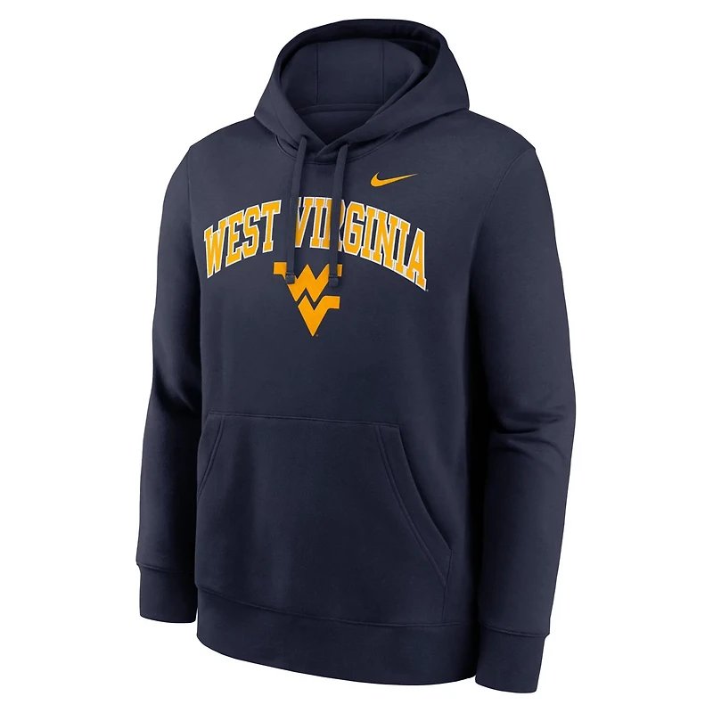 Nike West Virginia Mountaineers Club Fleece Arch Pullover Hoodie