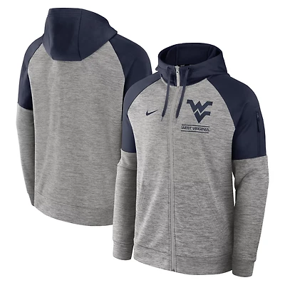 Nike West Virginia Mountaineers Fitness Raglan Performance Full-Zip Hoodie
