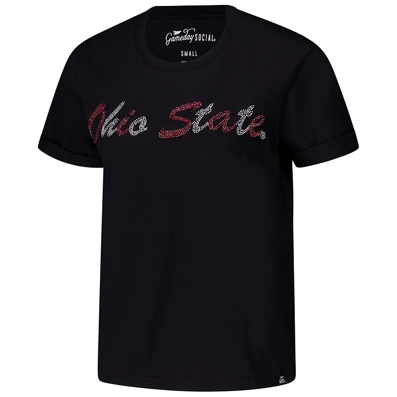 Ohio State Buckeyes Hand Sewn Beaded Script T-Shirt