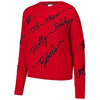 Ole Miss Rebels Love Note Embroidered Sweater