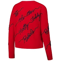 Ole Miss Rebels Love Note Embroidered Sweater