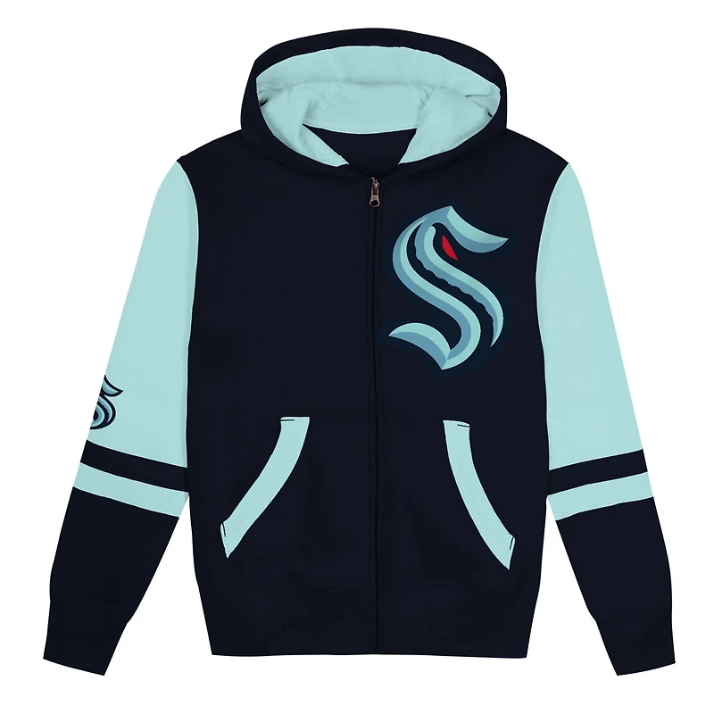 Preschool Seattle Kraken Face Off Full-Zip Hoodie