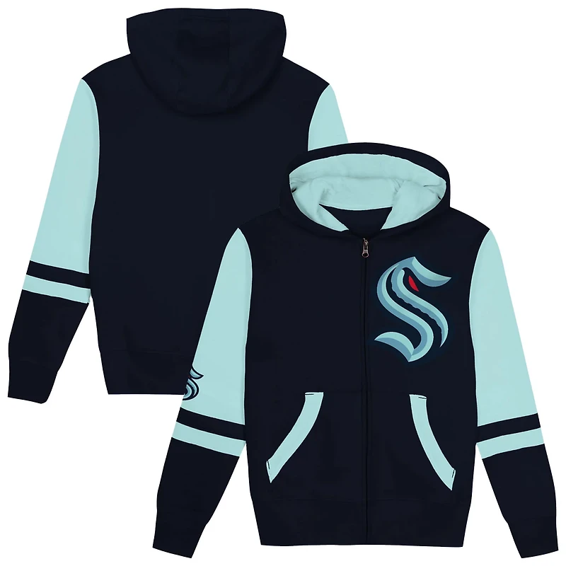 Preschool Seattle Kraken Face Off Full-Zip Hoodie
