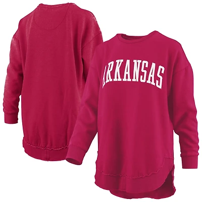 Pressbox Arkansas Razorbacks Melange Poncho Vintage Fleece Long Sleeve Pullover Sweatshirt