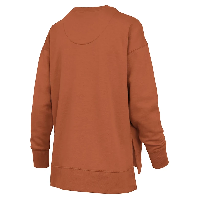 Pressbox Burnt Texas Longhorns Bonanza Chenille Harper Script Sweatshirt
