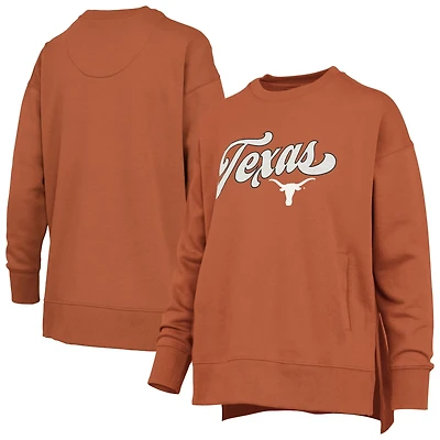 Pressbox Burnt Texas Longhorns Bonanza Chenille Harper Script Sweatshirt
