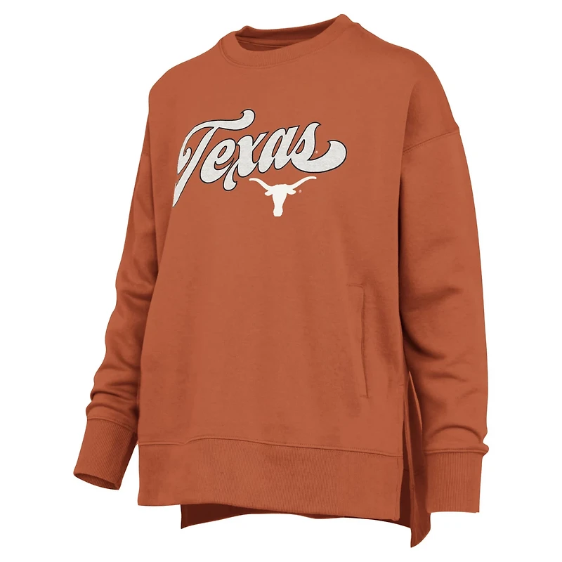 Pressbox Burnt Texas Longhorns Bonanza Chenille Harper Script Sweatshirt