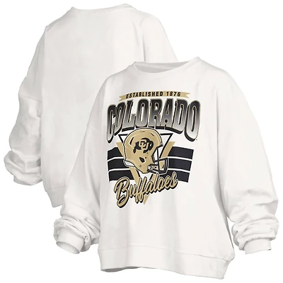 Pressbox Colorado Buffaloes Oversized Janice Retro Waist-Length Pullover Sweatshirt