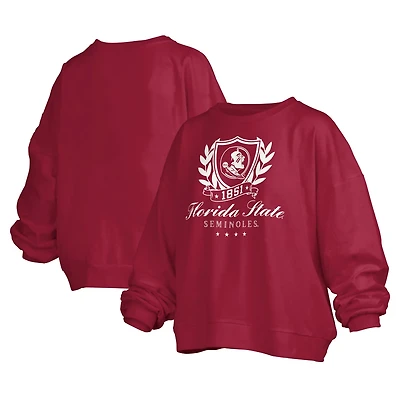 Pressbox Florida State Seminoles Big Aug Script Janice Oversized Pullover Sweatshirt