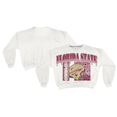 Pressbox Florida State Seminoles Oversized Janice Retro Waist-Length Sweatshirt