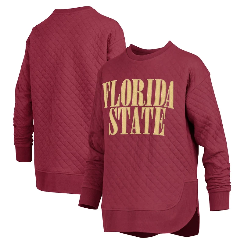 Pressbox Florida State Seminoles Quilted Long Sleeve Pullover Sweatshirt