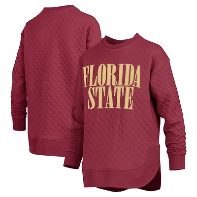 Pressbox Florida State Seminoles Quilted Long Sleeve Pullover Sweatshirt