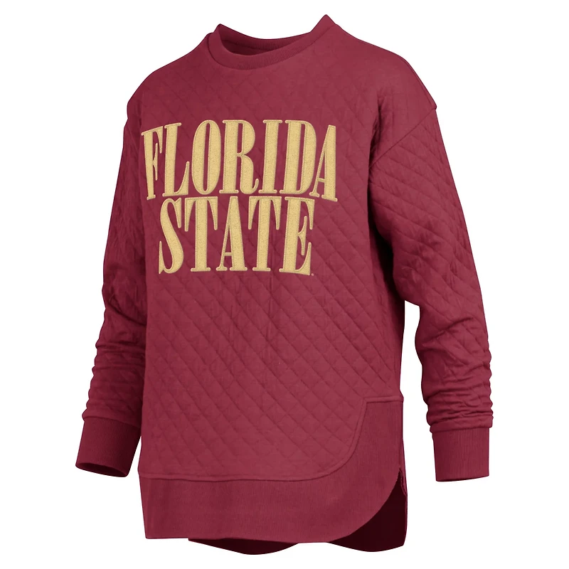 Pressbox Florida State Seminoles Quilted Long Sleeve Pullover Sweatshirt