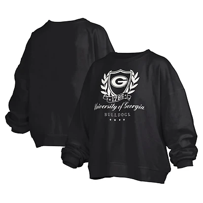 Pressbox Georgia Bulldogs Big Aug Script Janice Oversized Pullover Sweatshirt