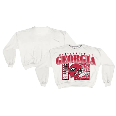 Pressbox Georgia Bulldogs Oversized Janice Retro Waist-Length Sweatshirt
