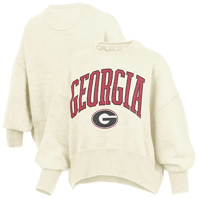 Pressbox Georgia Bulldogs Oversized Waist-Length Crewneck Sweatshirt