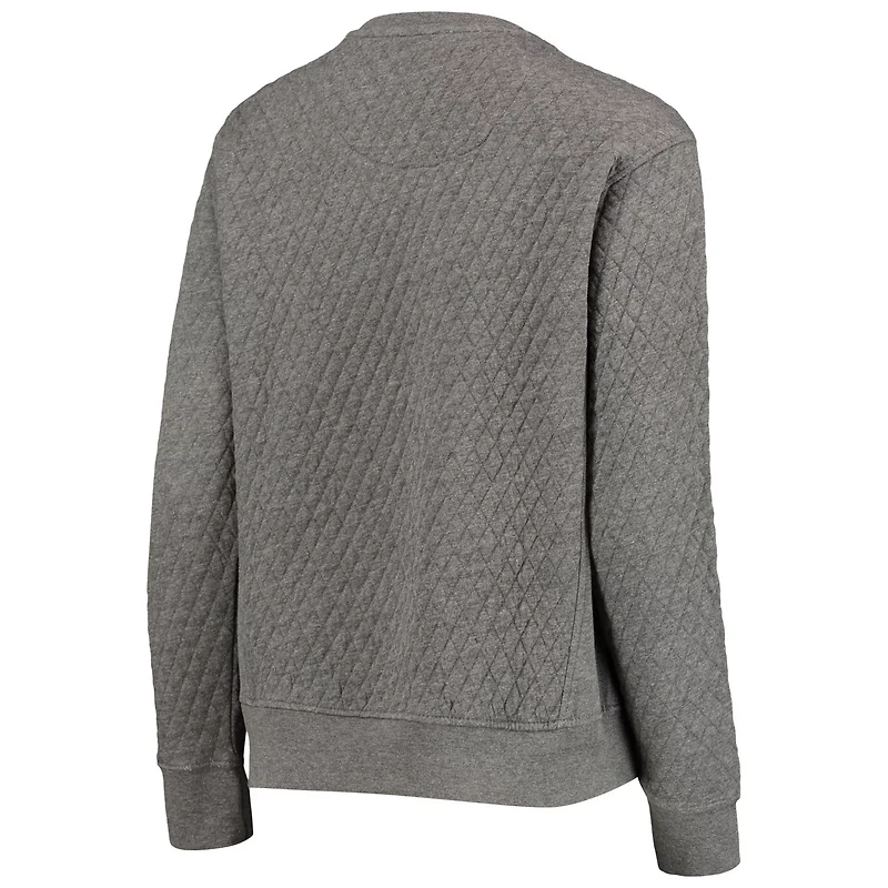 Pressbox Heather Charcoal Army Knights Moose Quilted Pullover Sweatshirt