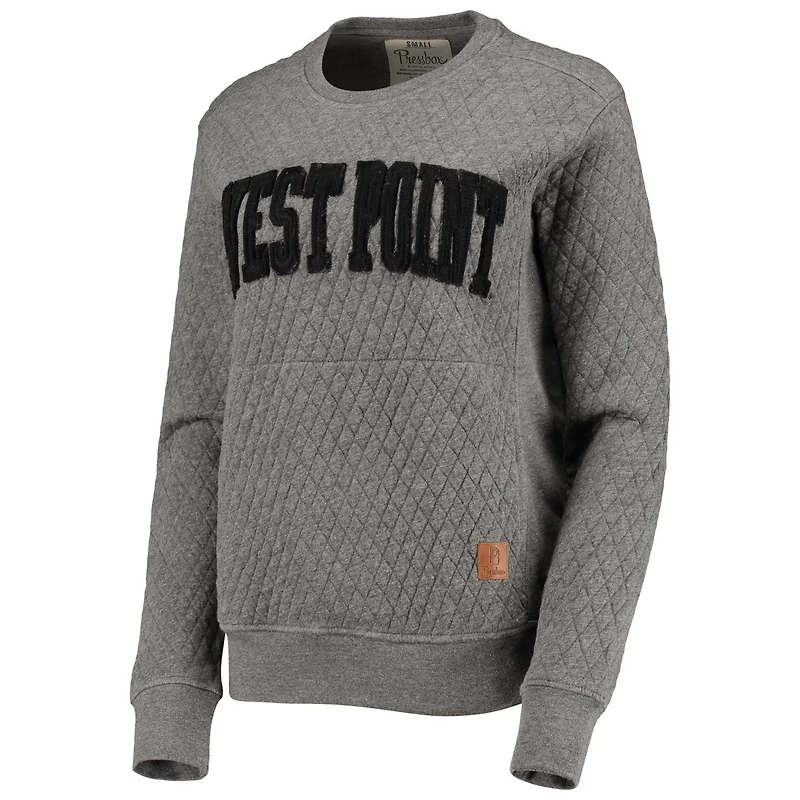Pressbox Heather Charcoal Army Knights Moose Quilted Pullover Sweatshirt