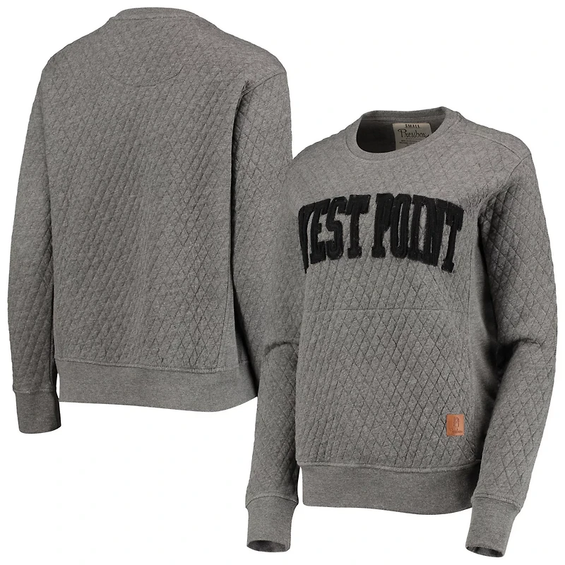 Pressbox Heather Charcoal Army Knights Moose Quilted Pullover Sweatshirt