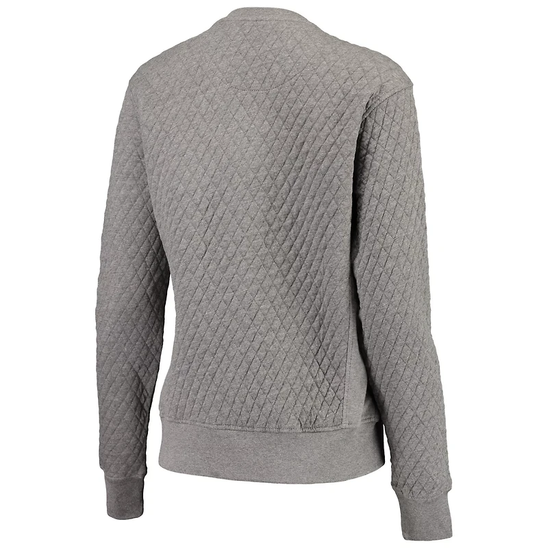 Pressbox Heather Charcoal Clemson Tigers Moose Quilted Pullover Sweatshirt