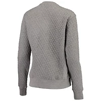 Pressbox Heather Charcoal Clemson Tigers Moose Quilted Pullover Sweatshirt