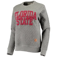 Pressbox Heather Charcoal Florida State Seminoles Moose Quilted Pullover Sweatshirt