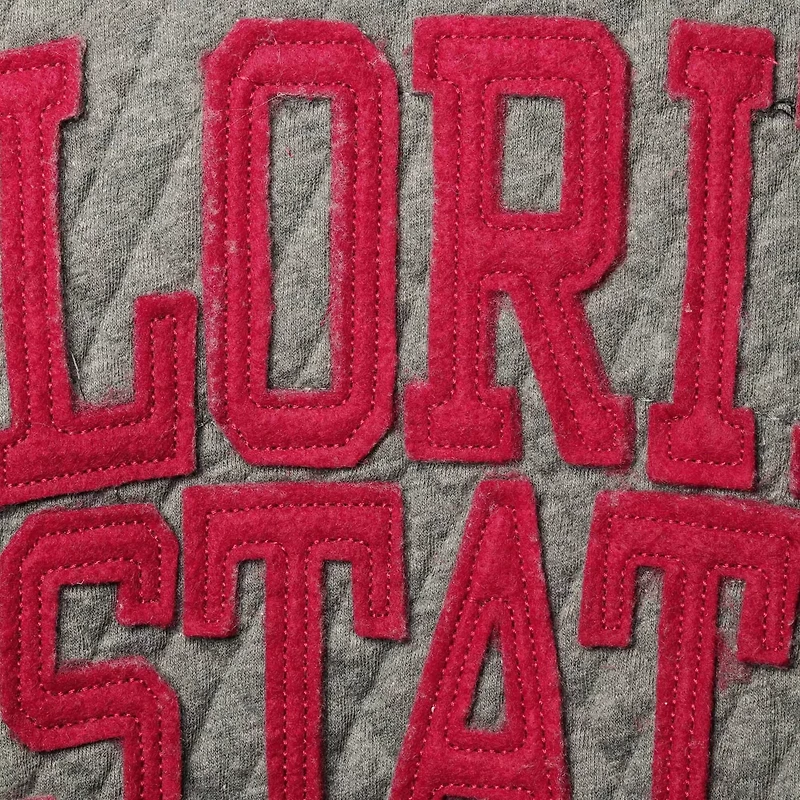 Pressbox Heather Charcoal Florida State Seminoles Moose Quilted Pullover Sweatshirt