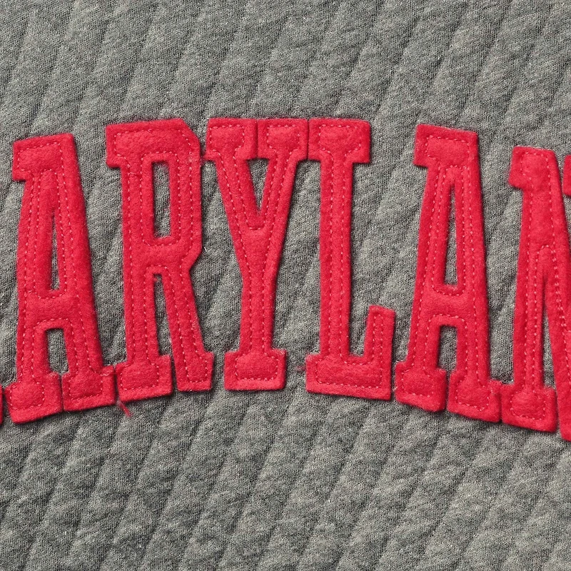 Pressbox Heather Charcoal Maryland Terrapins Moose Quilted Pullover Sweatshirt