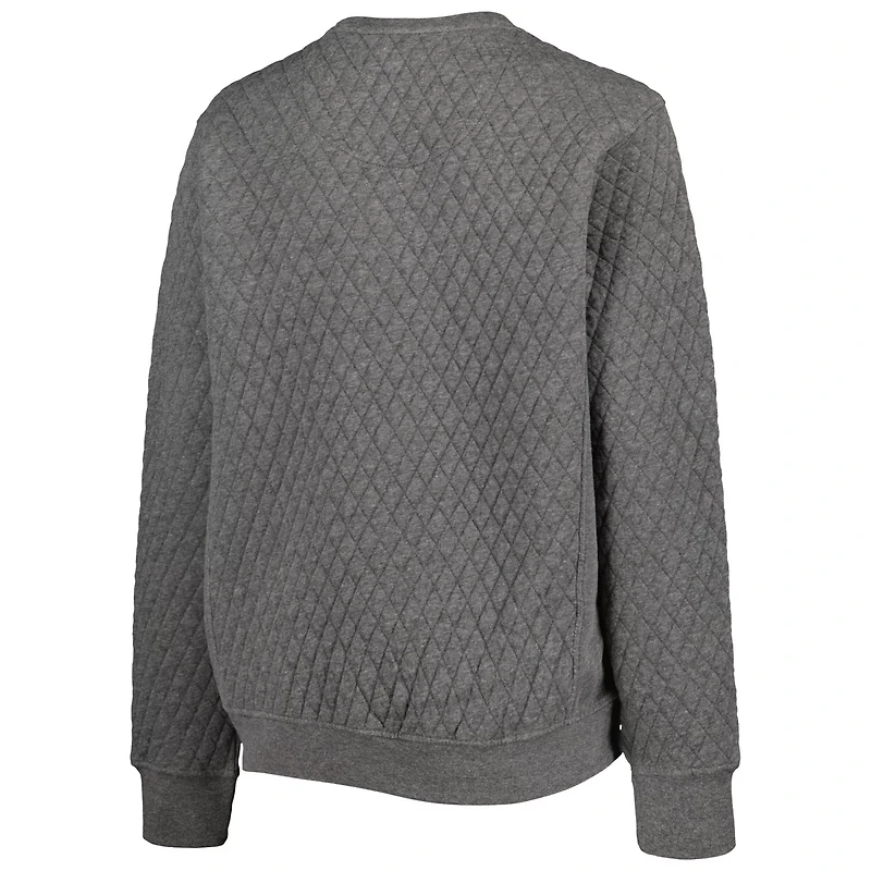 Pressbox Heather Charcoal Midshipmen Moose Quilted Pullover Sweatshirt