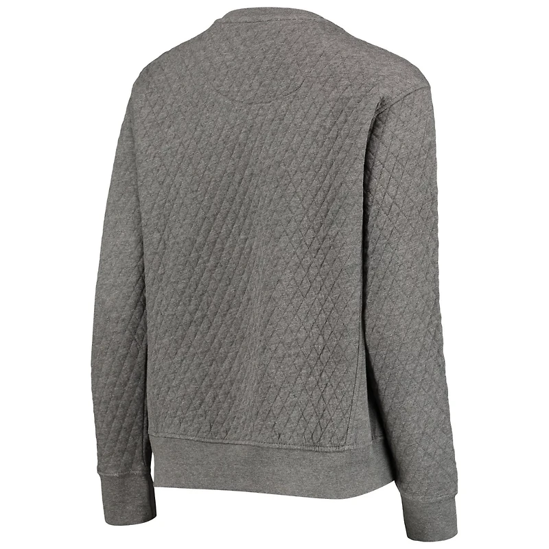 Pressbox Heather Charcoal Purdue Boilermakers Moose Quilted Pullover Sweatshirt