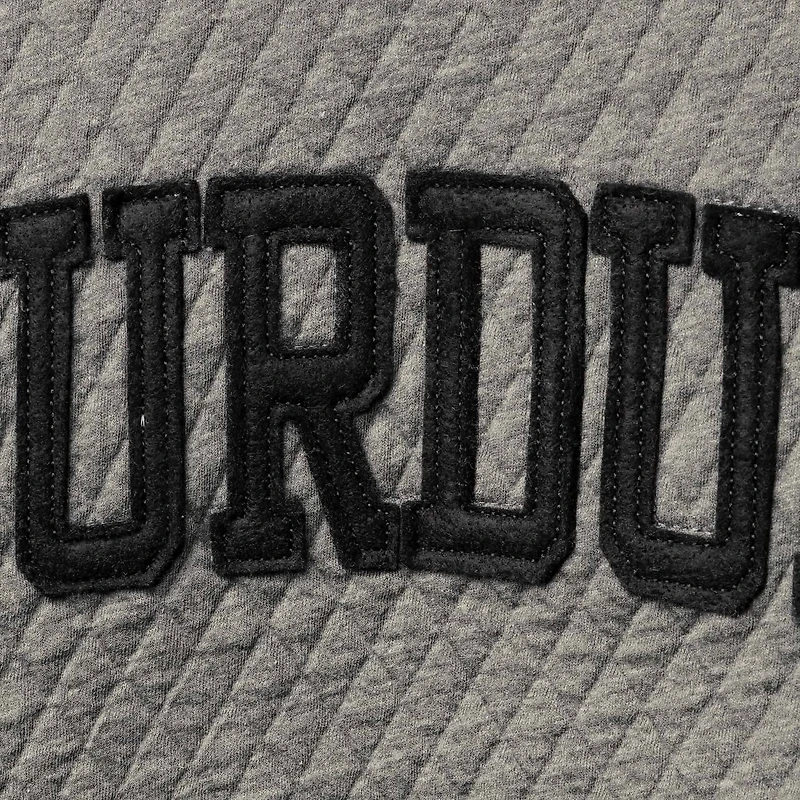 Pressbox Heather Charcoal Purdue Boilermakers Moose Quilted Pullover Sweatshirt