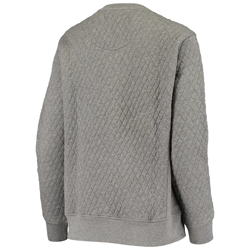 Pressbox Heather Charcoal South Carolina Gamecocks Moose Quilted Pullover Sweatshirt