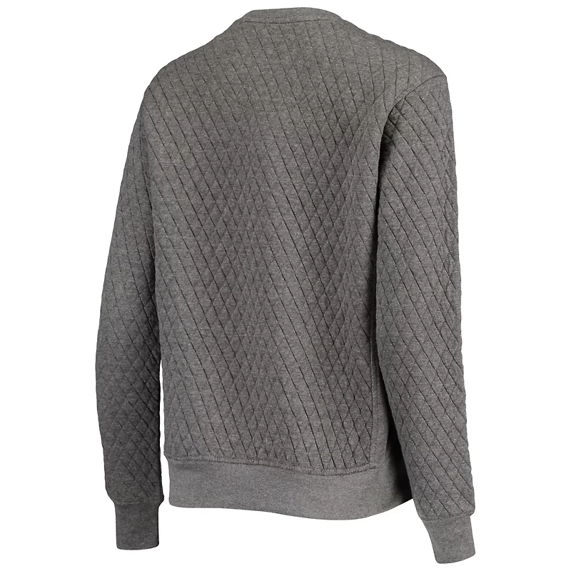 Pressbox Heather Charcoal Texas Longhorns Moose Quilted Pullover Sweatshirt