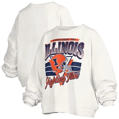 Pressbox Illinois Fighting Illini Oversized Janice Retro Waist-Length Pullover Sweatshirt