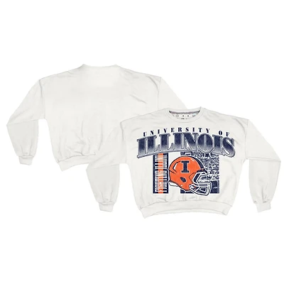 Pressbox Illinois Fighting Illini Oversized Janice Retro Waist-Length Sweatshirt