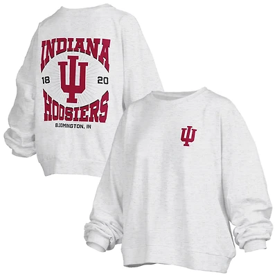 Pressbox Indiana Hoosiers Waist Length Oversized Janise Melange Sweatshirt