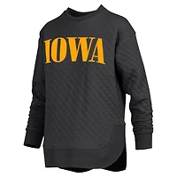 Pressbox Iowa Hawkeyes Quilted Long Sleeve Pullover Sweatshirt