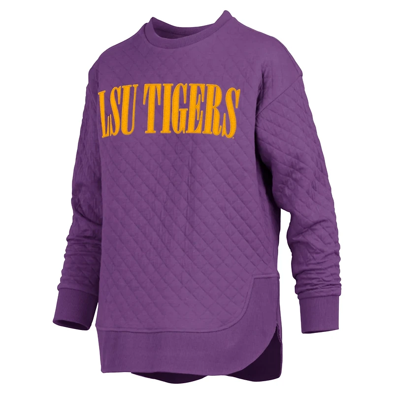Pressbox LSU Tigers Quilted Long Sleeve Pullover Sweatshirt