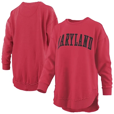 Pressbox Maryland Terrapins Melange Poncho Vintage Fleece Long Sleeve Pullover Sweatshirt